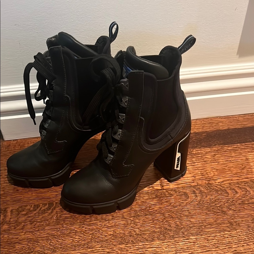 Prada runway Black Women's Ankle Boots